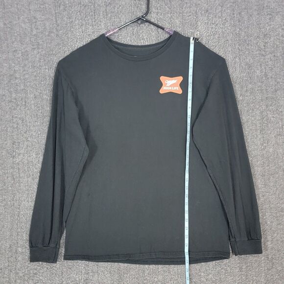 Miller High Life Beer T-Shirt Mens Large Black Long Sleeve Crew Neck - Picture 5 of 9